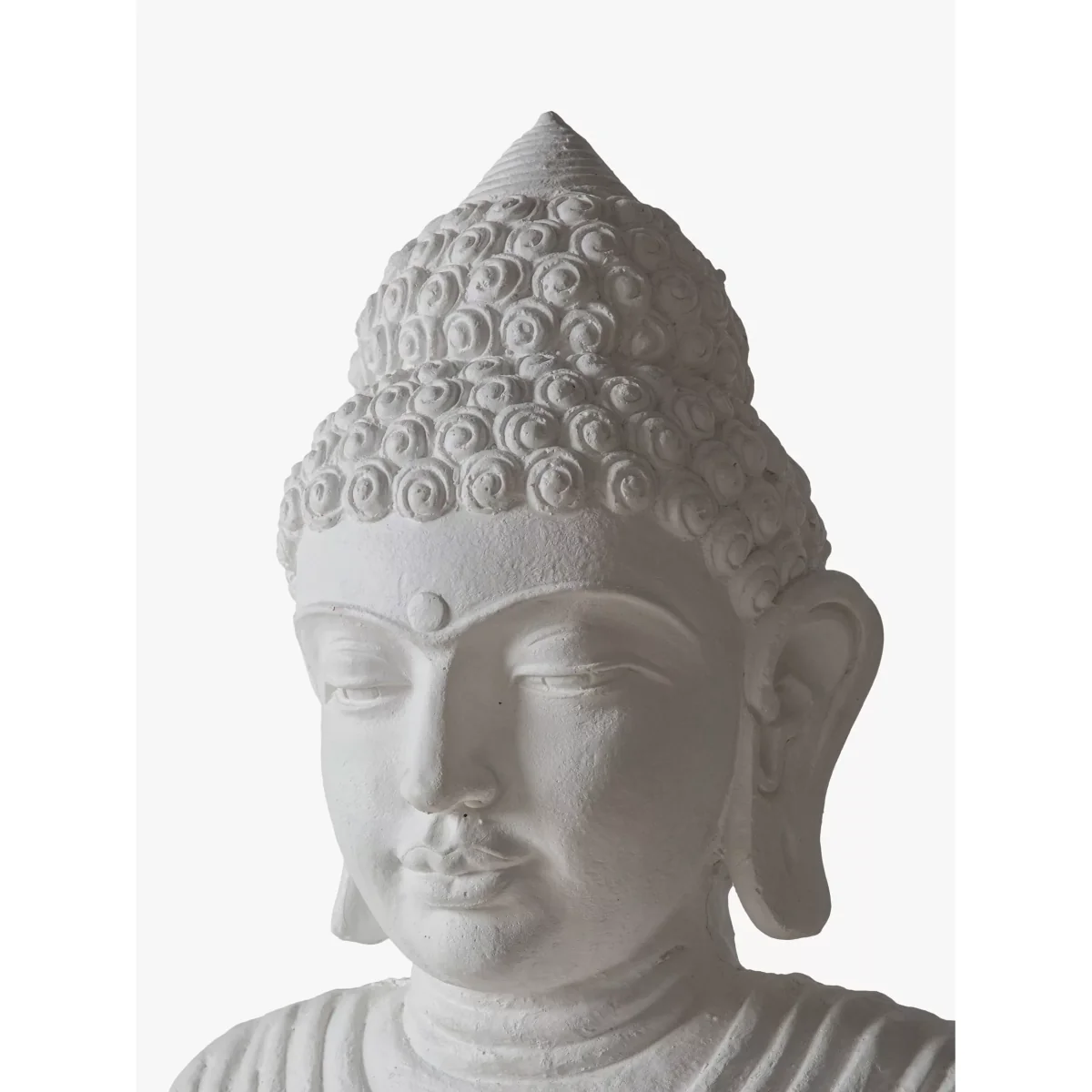 John Lewis & Partners Sitting Buddha Garden Sculpture, H43cm, White – image 5