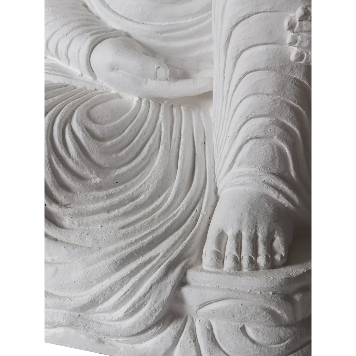 John Lewis & Partners Sitting Buddha Garden Sculpture, H43cm, White – image 6