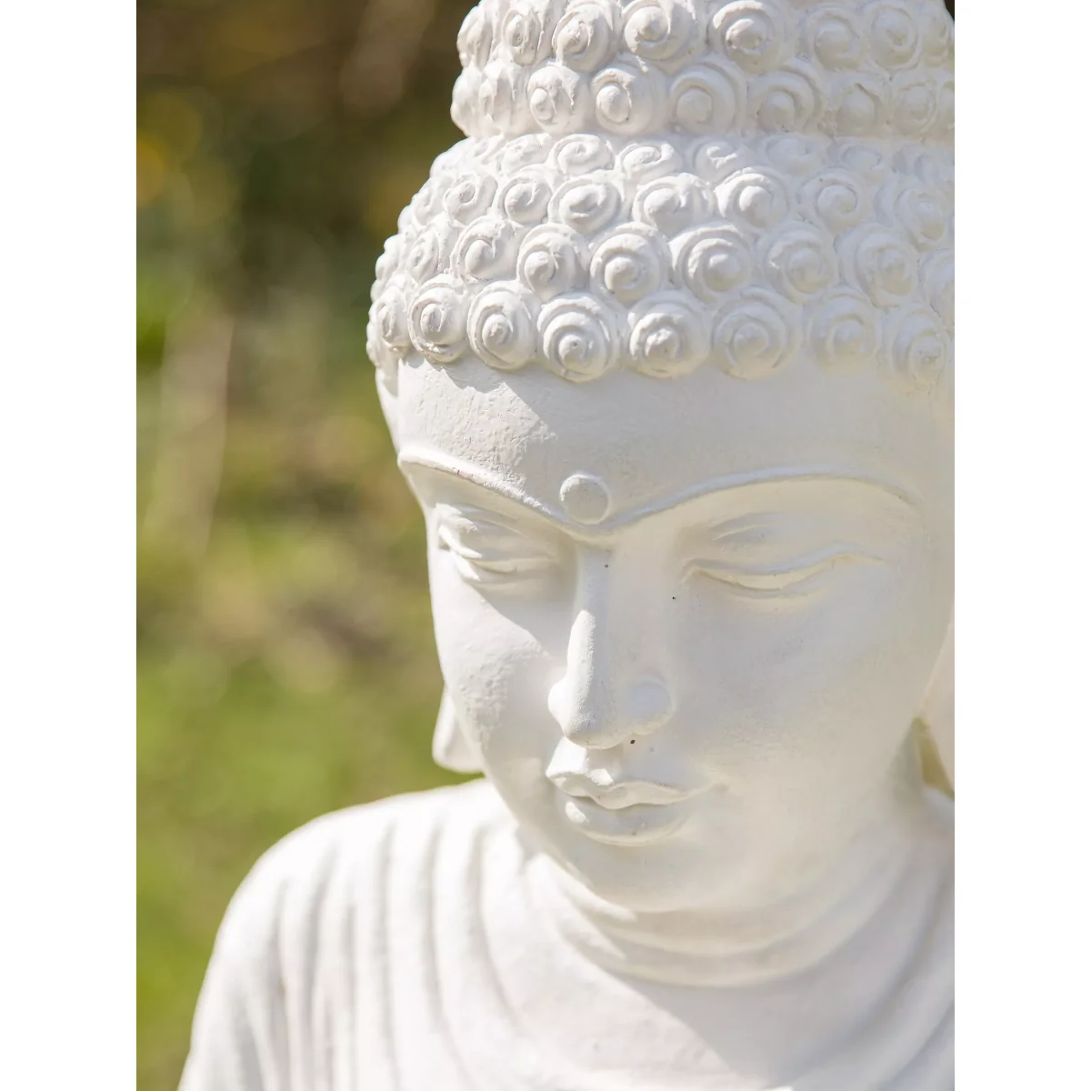 John Lewis & Partners Sitting Buddha Garden Sculpture, H43cm, White – image 8