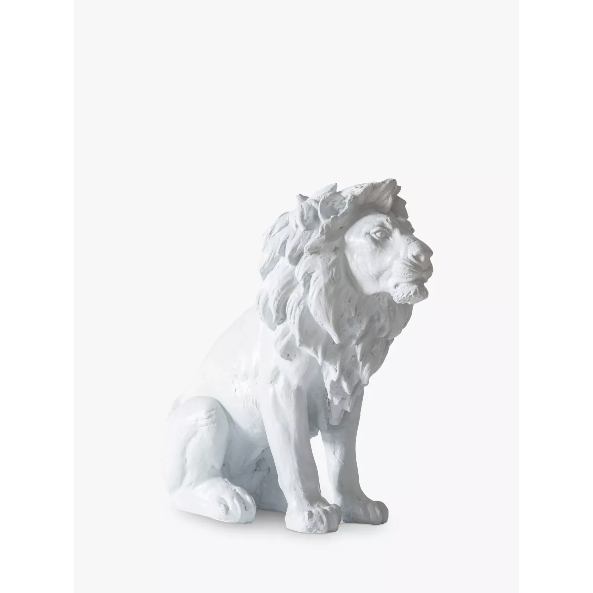 John Lewis & Partners Sitting Lion Garden Sculpture, H24cm, White – image 2
