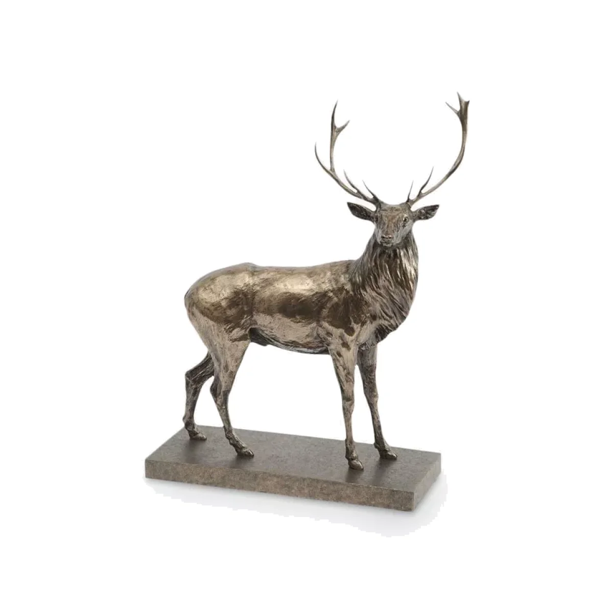 Libra Stag Sculpture, H50cm, Antique Bronze – image 1