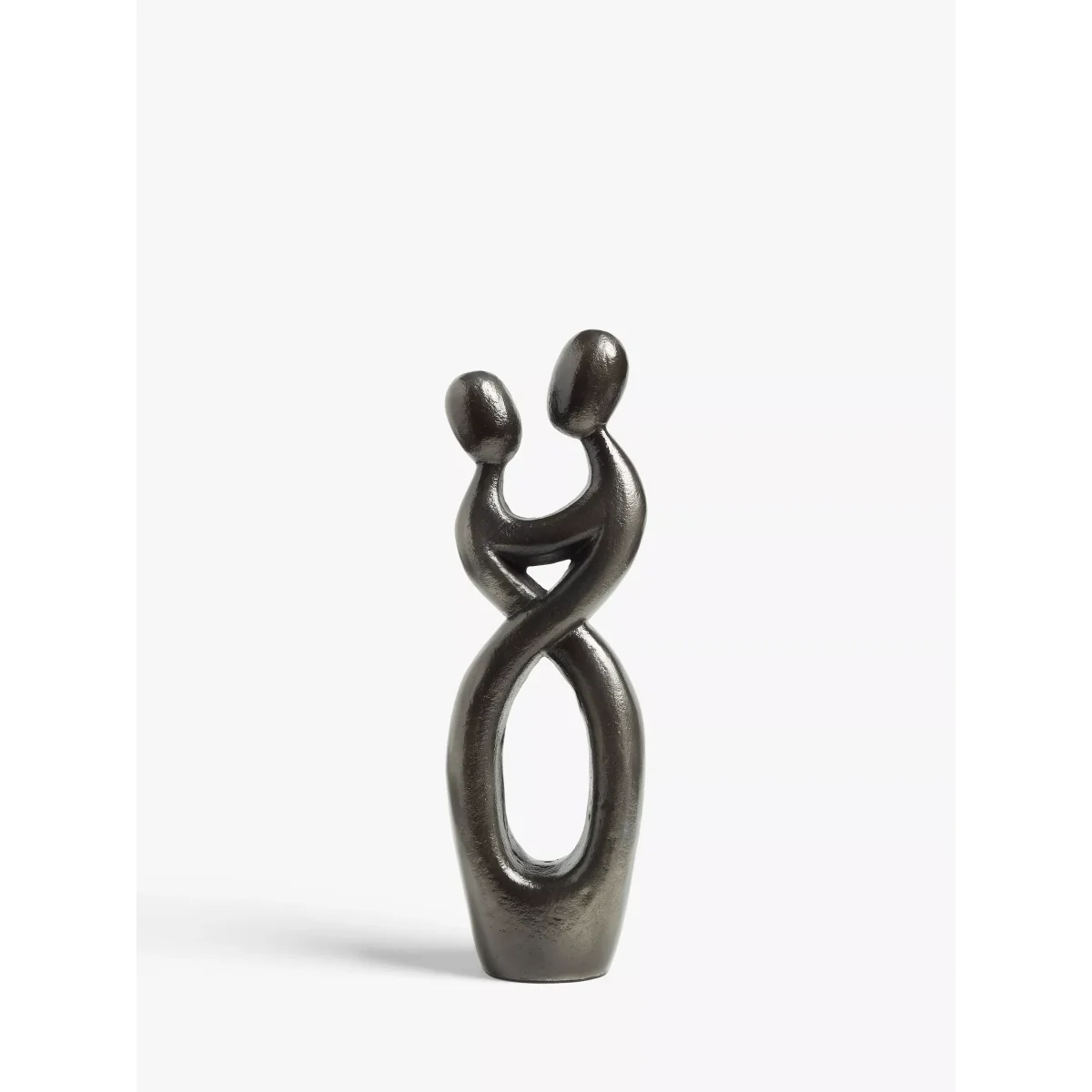 John Lewis & Partners Embracing Couple Sculpture, H30cm, Black Nickel – image 2