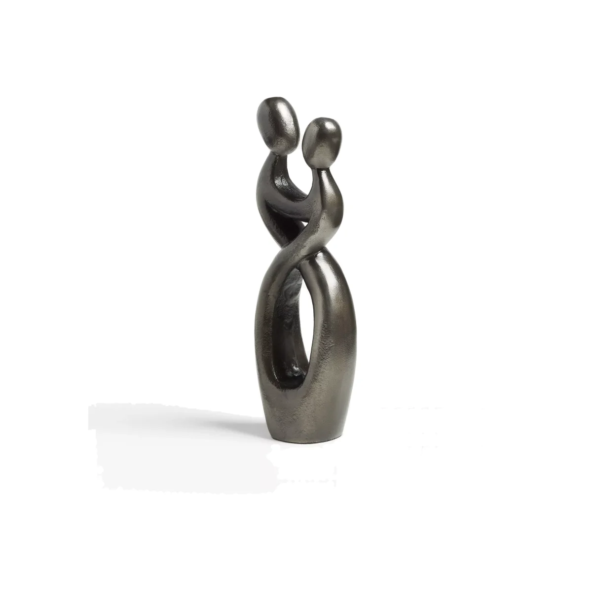 John Lewis & Partners Embracing Couple Sculpture, H30cm, Black Nickel – image 1