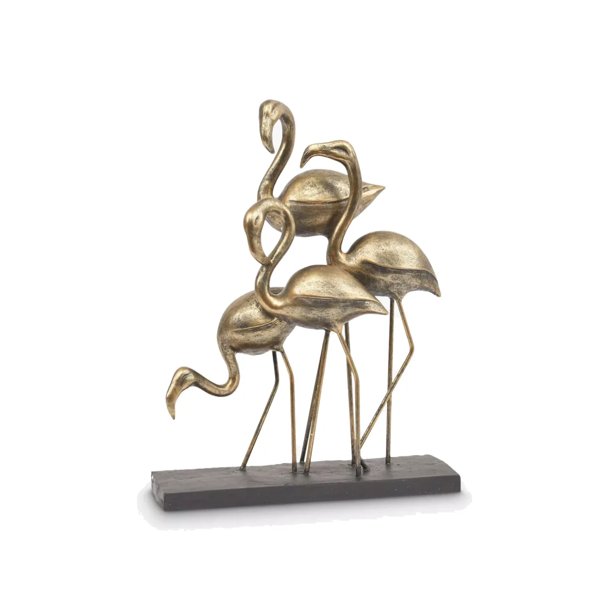 Libra Flamingos Sculpture, H38.2cm, Antique Bronze – image 1