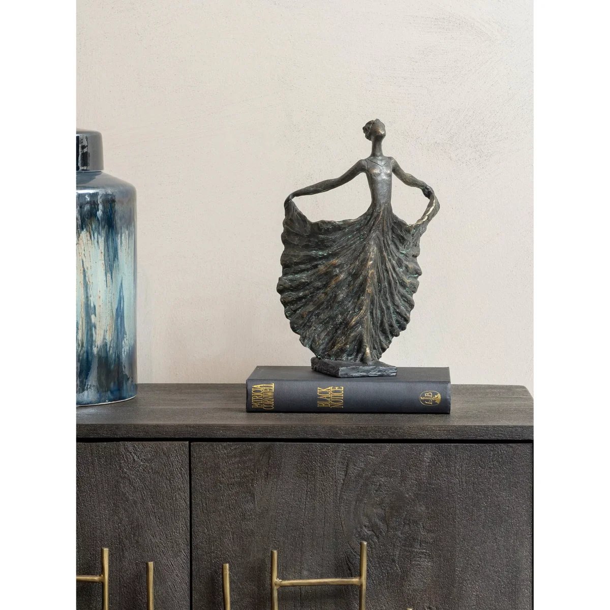 Libra Female Ballet Dancer Sculpture, H32cm, Antique Bronze – image 2