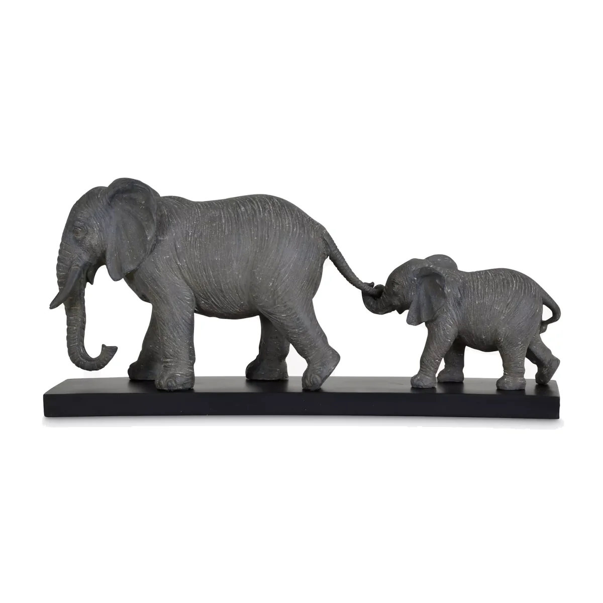 Libra Mother & Baby Elephant Sculpture, H21cm, Grey – image 1