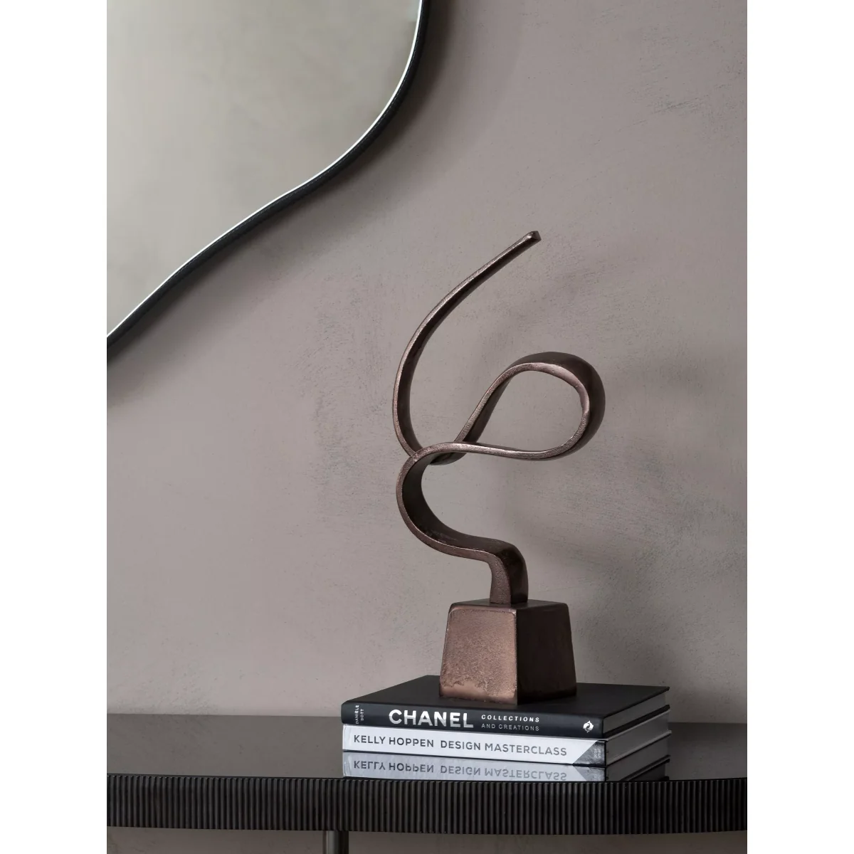 Libra Abstract Metal Wellness Sculpture, H51cm, Bronze – image 2