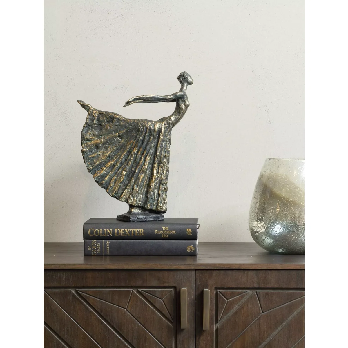 Libra Standing Female Ballet Dancer Sculpture, H32cm, Antique Bronze – image 2