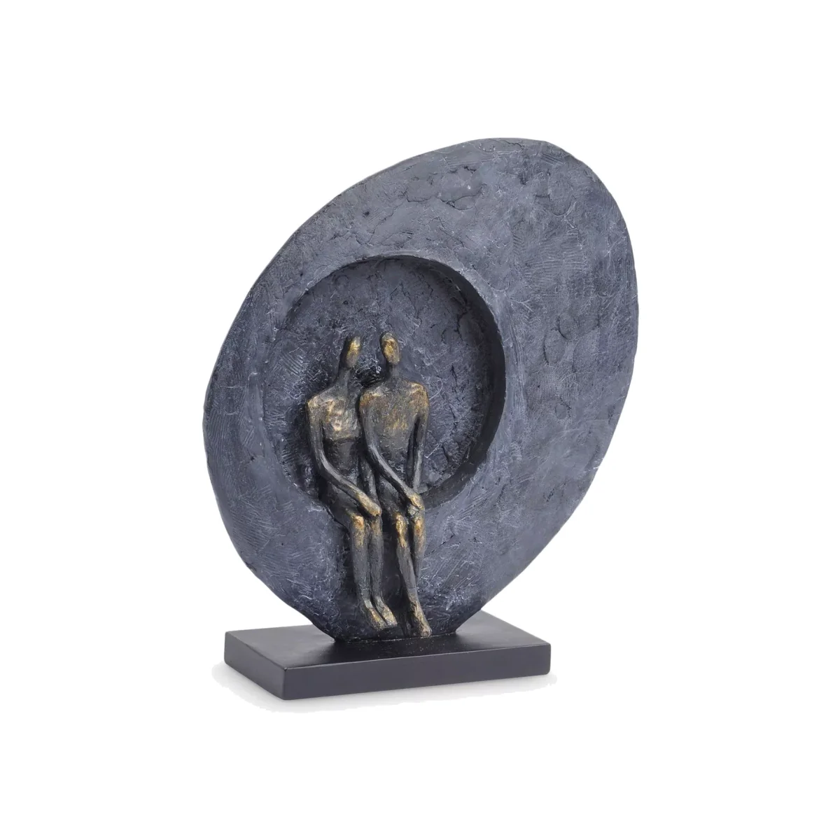 Libra Interiors Abstract Couple Sculpture, H33cm, Antique Bronze/Grey – image 1