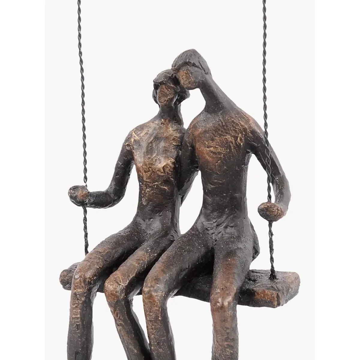 Libra Couple Sitting on a Swing Sculpture, H37cm, Bronze – image 3