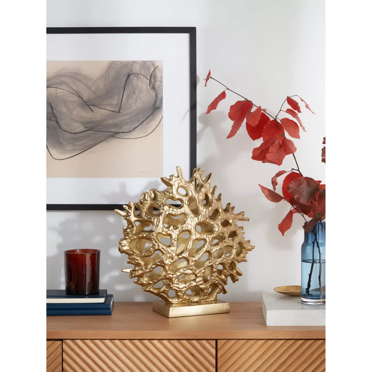 John Lewis & Partners Aluminium Coral Sculpture, H36.5cm, Gold – image 4