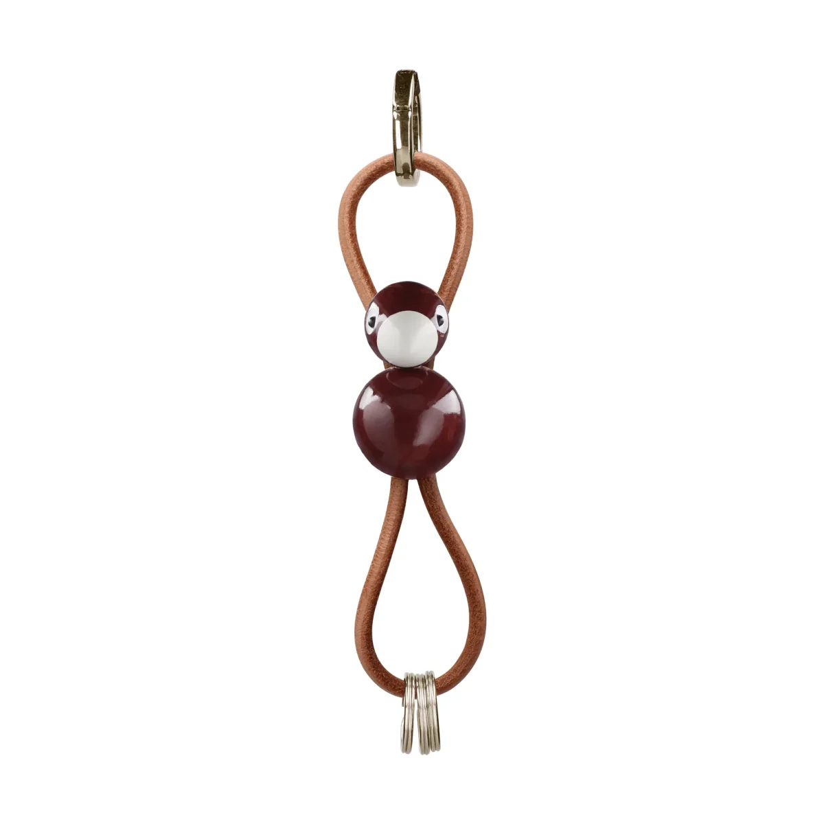 Kay Bojesen Denmark Kaj Bojesen bird keyring Bordeaux natural leather – image 7