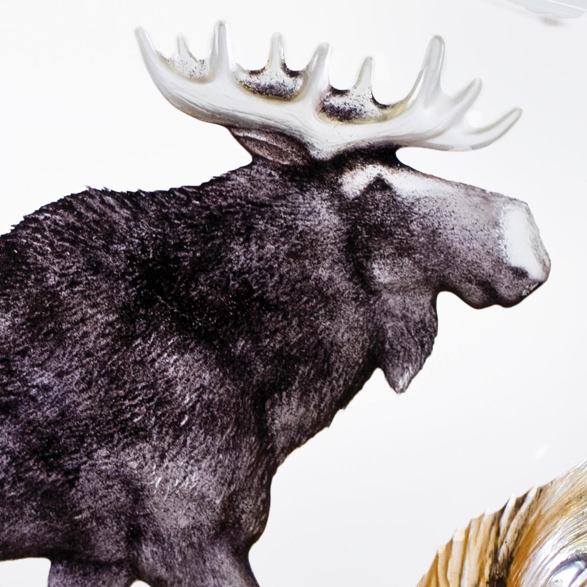 Elk glass sculpture 12x16,5 cm – image 2