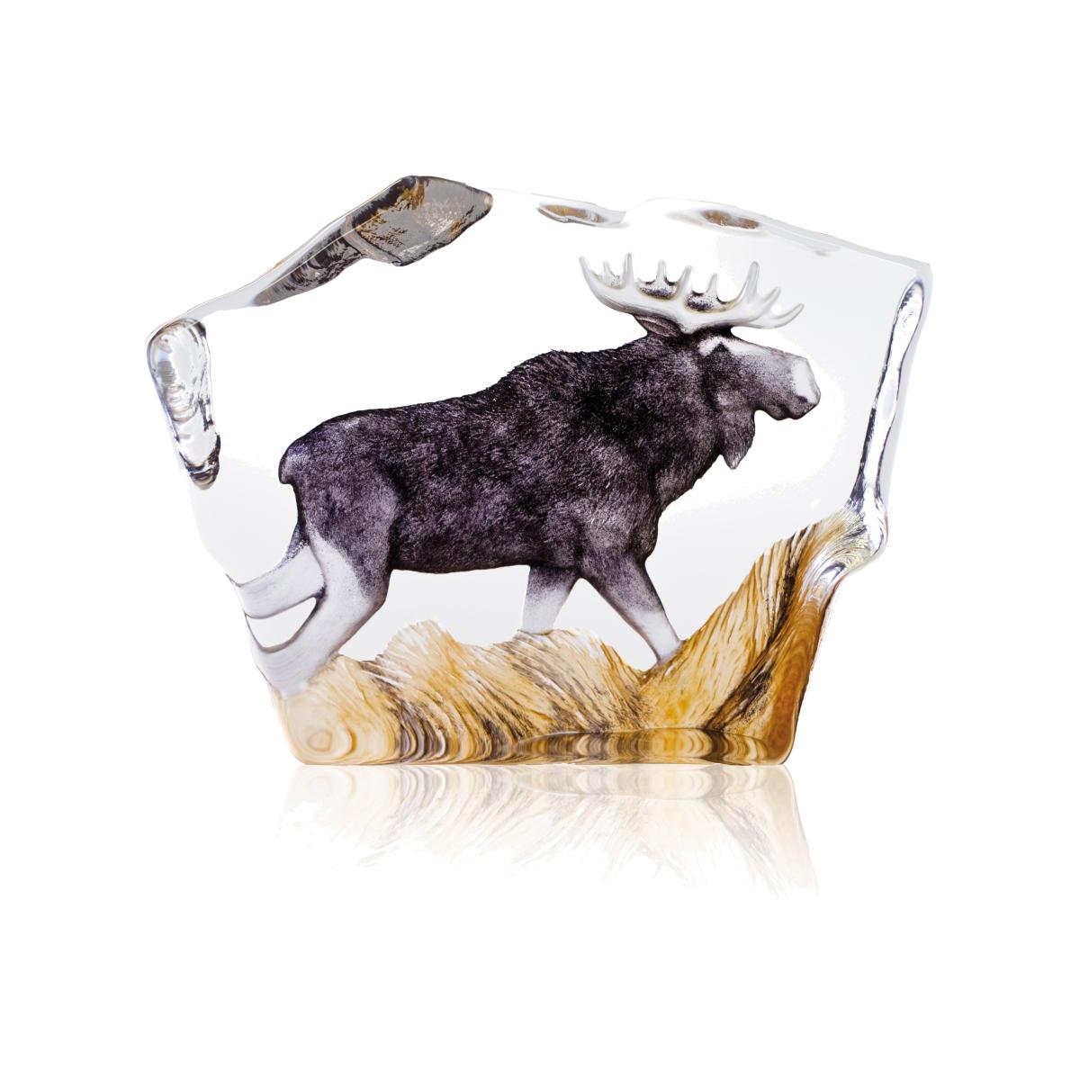 Elk glass sculpture 12x16,5 cm – image 1