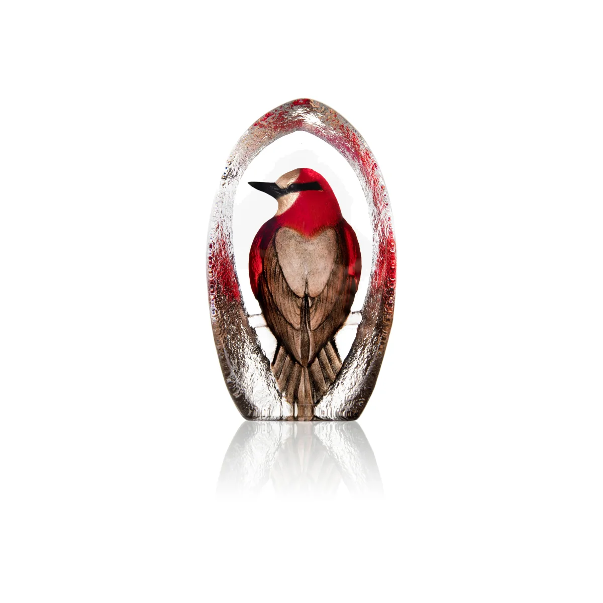 Wildlife Colorina glass sculpture 17.5 cm Red
