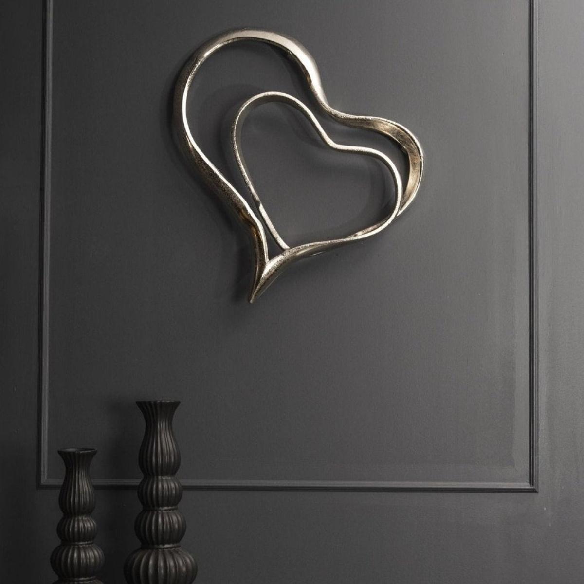 Libra Interiors Abstract Heart Wall Sculpture in Silver | Outlet – image 2