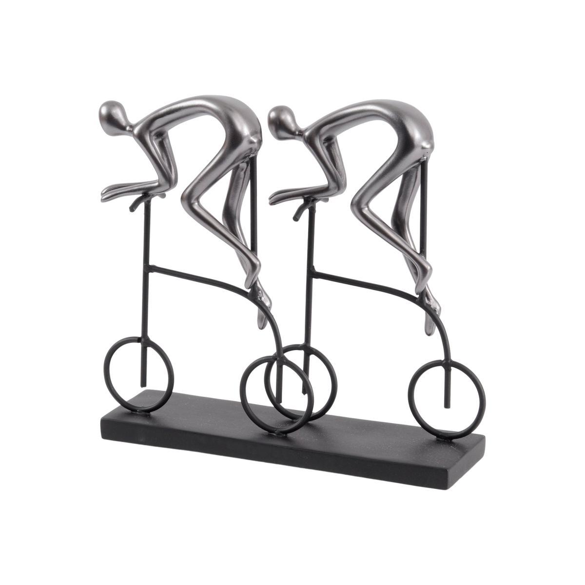 Libra Abstract Cyclist Sculpture Gunmetal Grey – image 1