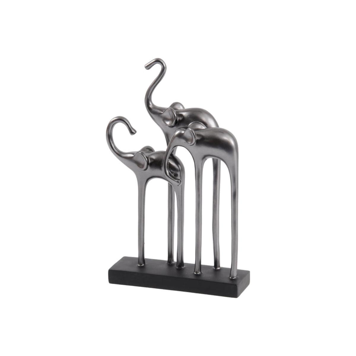 Libra Abstract Elephant Sculpture Gunmetal Grey – image 1