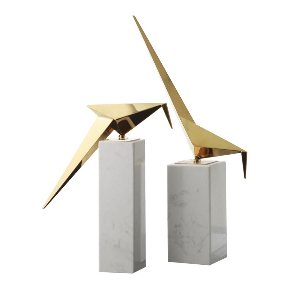 Liang & Eimil Alma Bird Sculpture Brass And White / Large – image 2