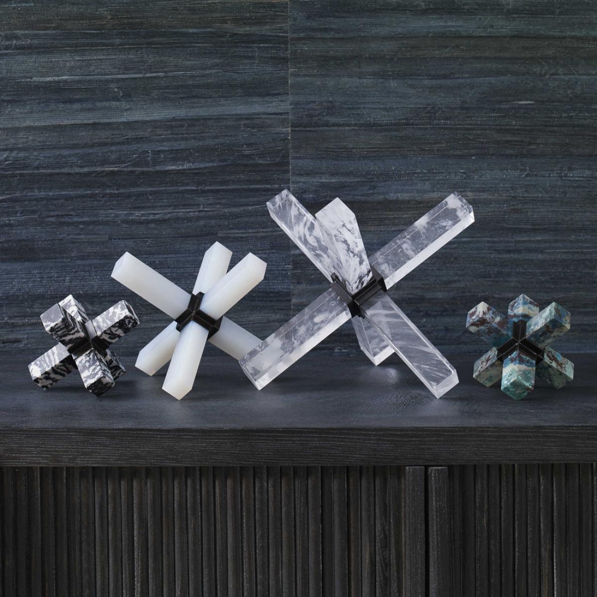 Uttermost Black Label Double Cross Sculpture - Opaline Crystal – image 2
