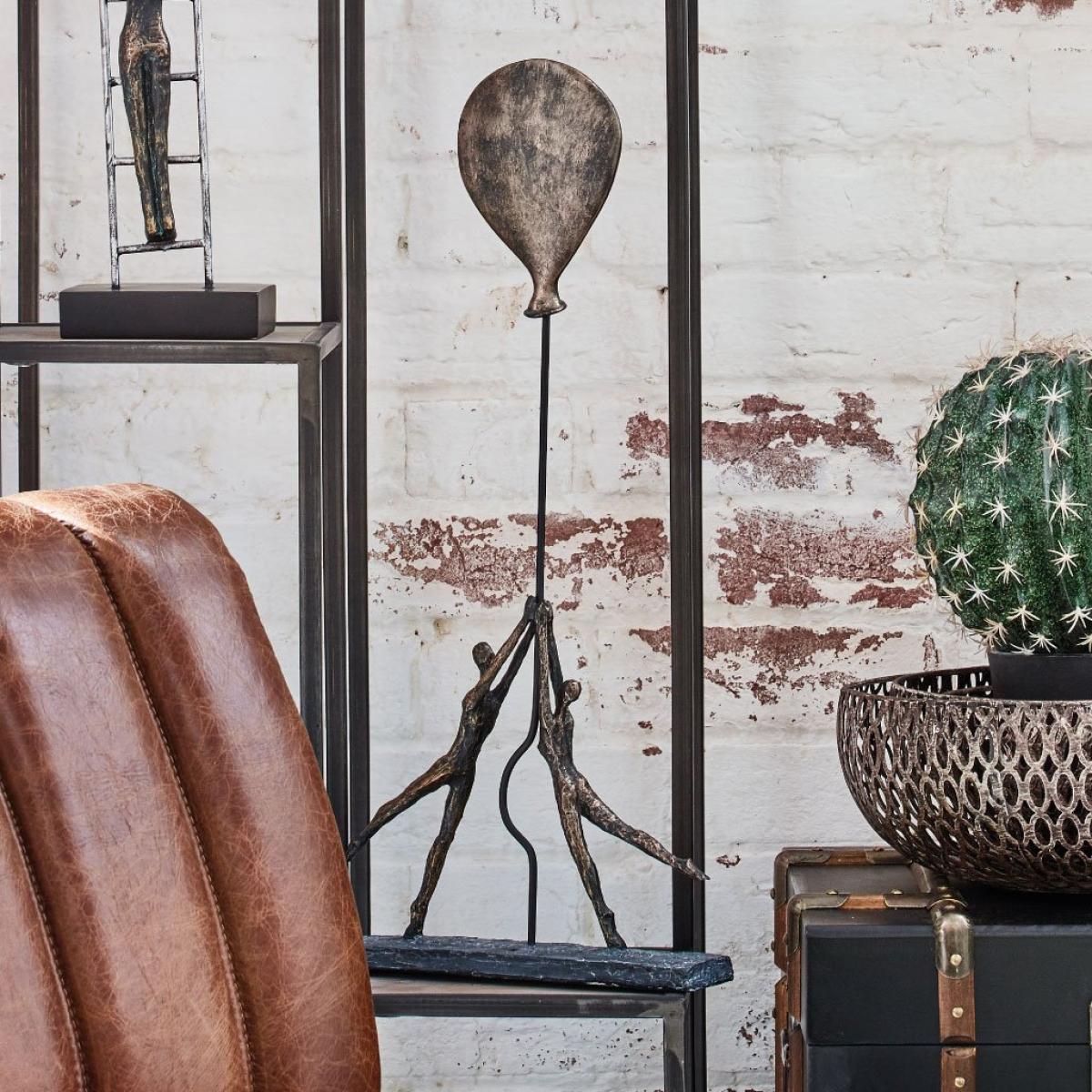 Libra Calm Neutral Collection - Antique Balloon Couple Sculpture in Bronze – image 2