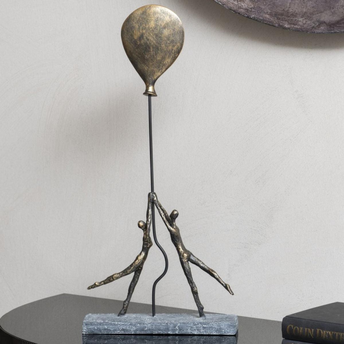 Libra Calm Neutral Collection - Antique Balloon Couple Sculpture in Bronze – image 3