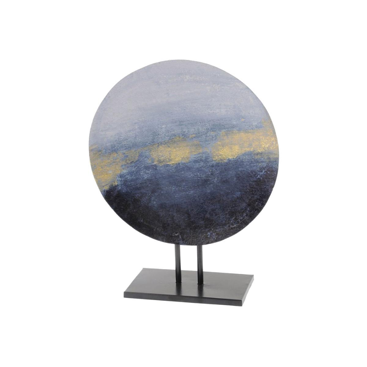 Libra Abstract Iron Sculpture Blue And Gold – image 1