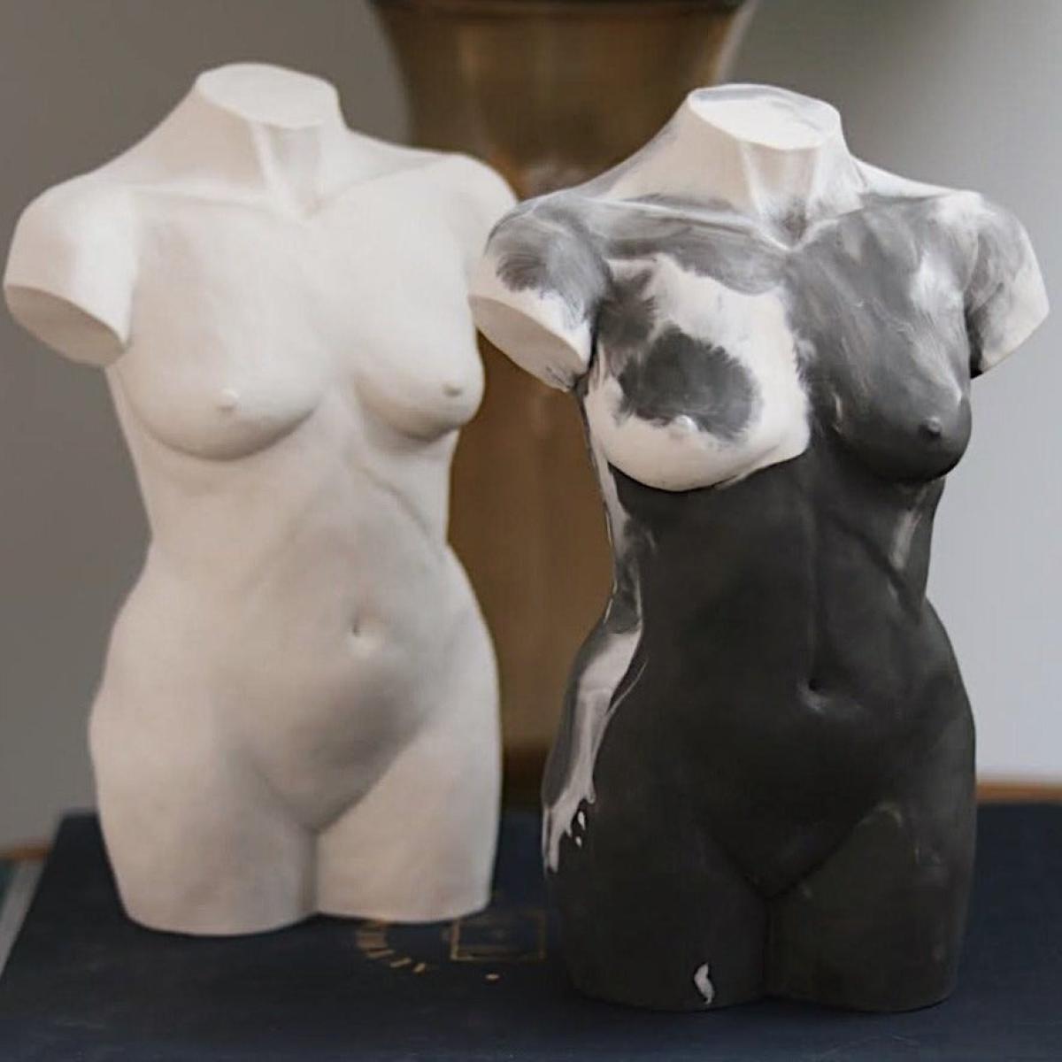 Rebecca Kate Erratt Female Torso Sculpture - Marbled Black – image 2