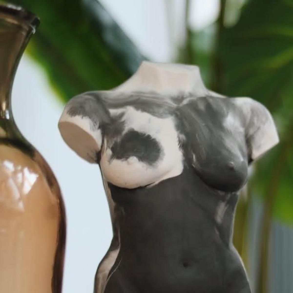 Rebecca Kate Erratt Female Torso Sculpture - Marbled Black – image 4