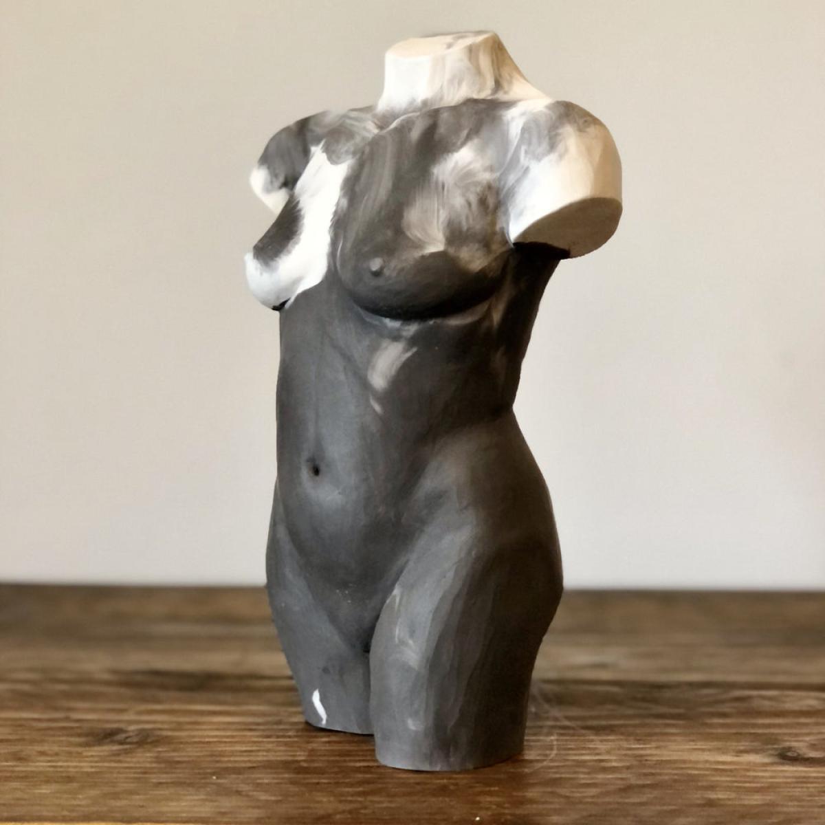 Rebecca Kate Erratt Female Torso Sculpture - Marbled Black – image 5