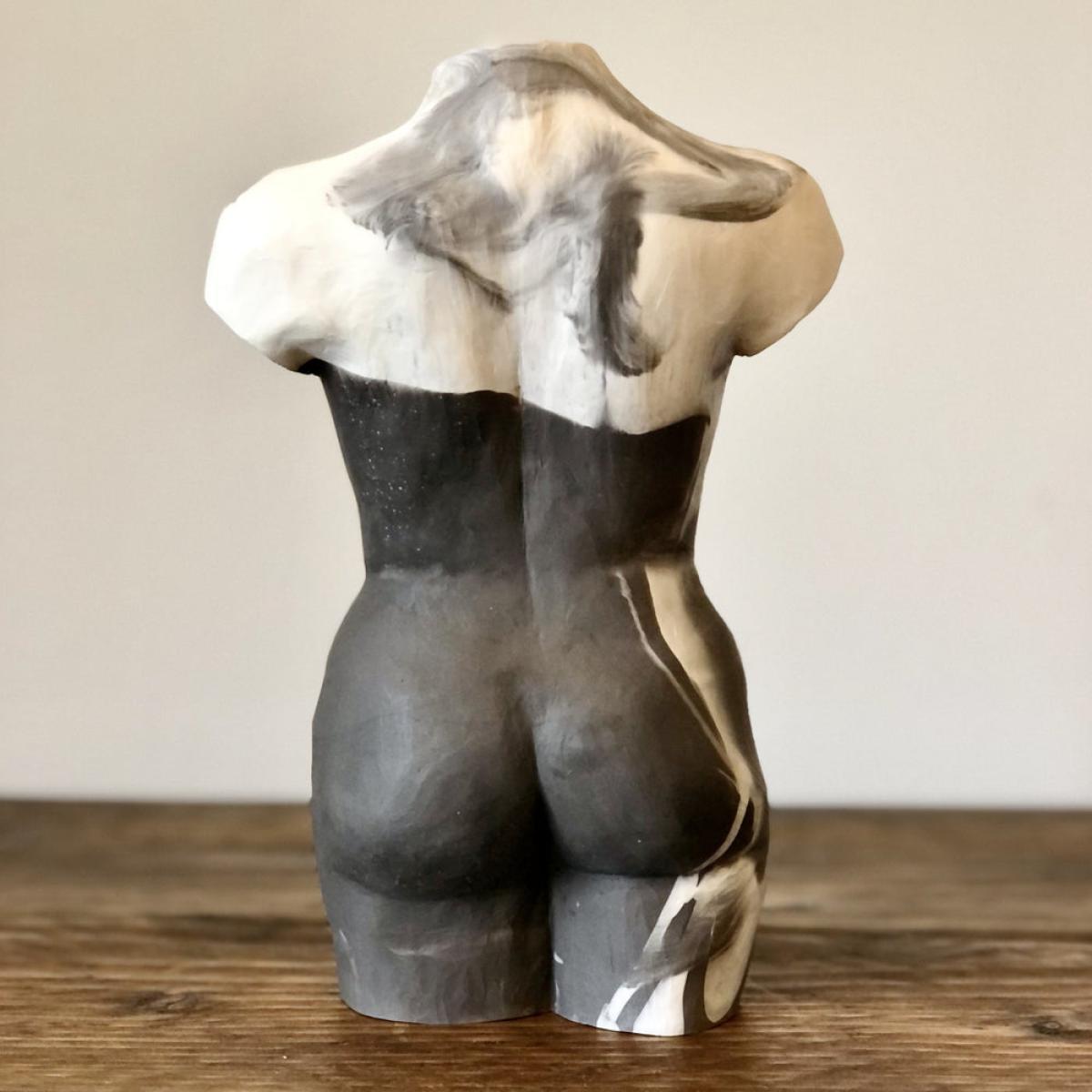 Rebecca Kate Erratt Female Torso Sculpture - Marbled Black – image 8
