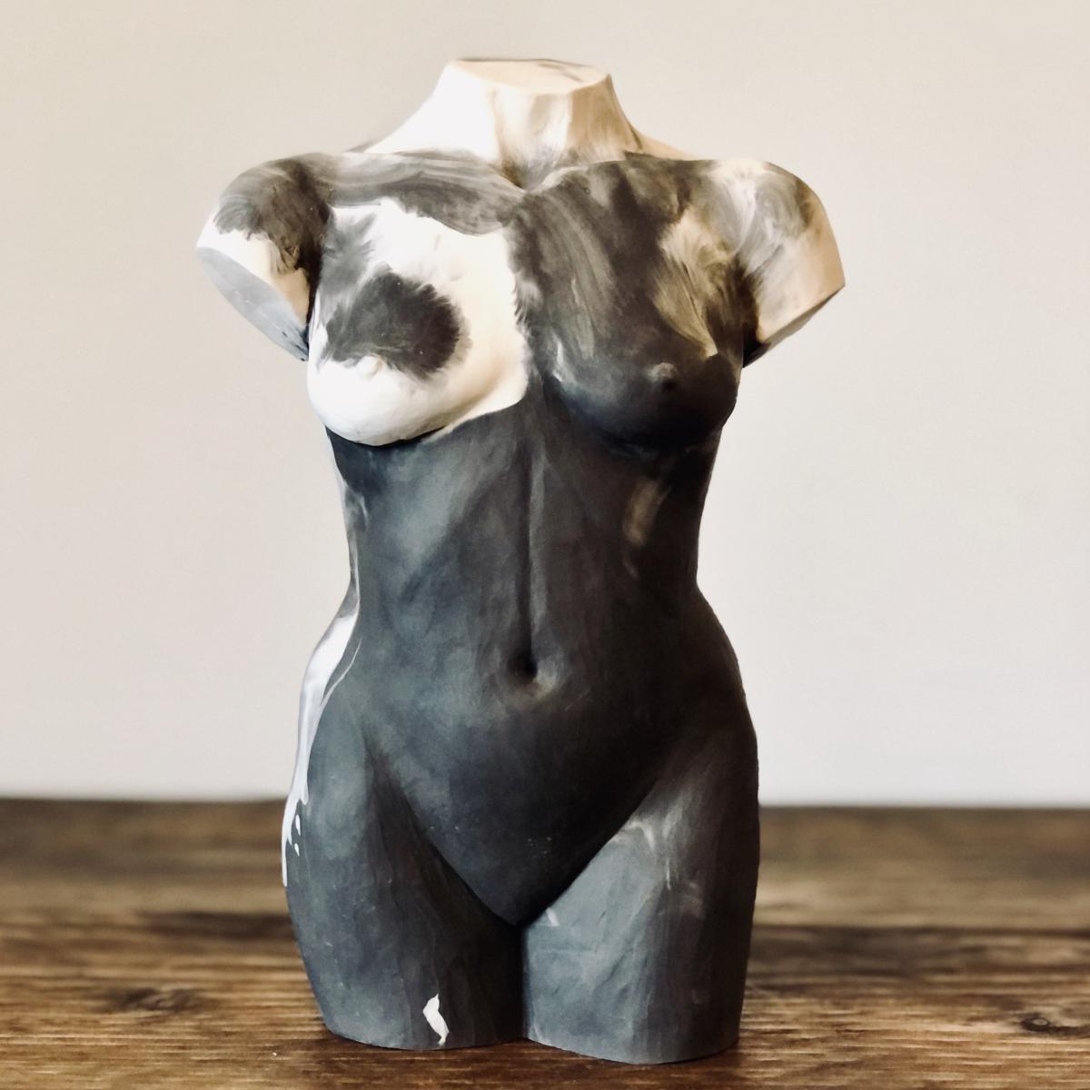 Rebecca Kate Erratt Female Torso Sculpture - Marbled Black – image 1