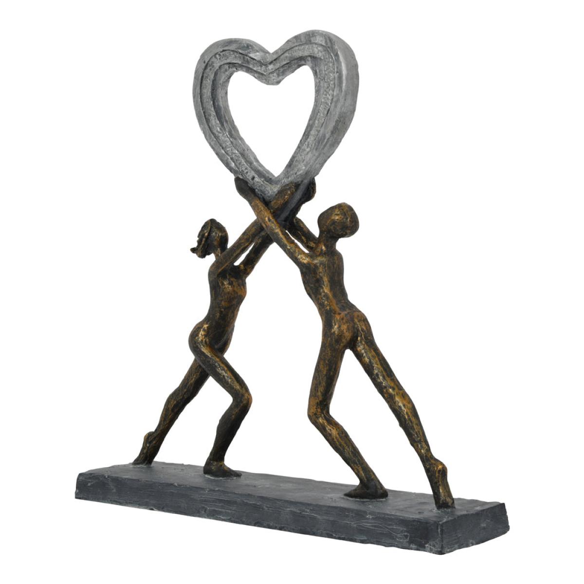 Libra Uplifting Love Couple With Heart Resin Sculpture – image 2