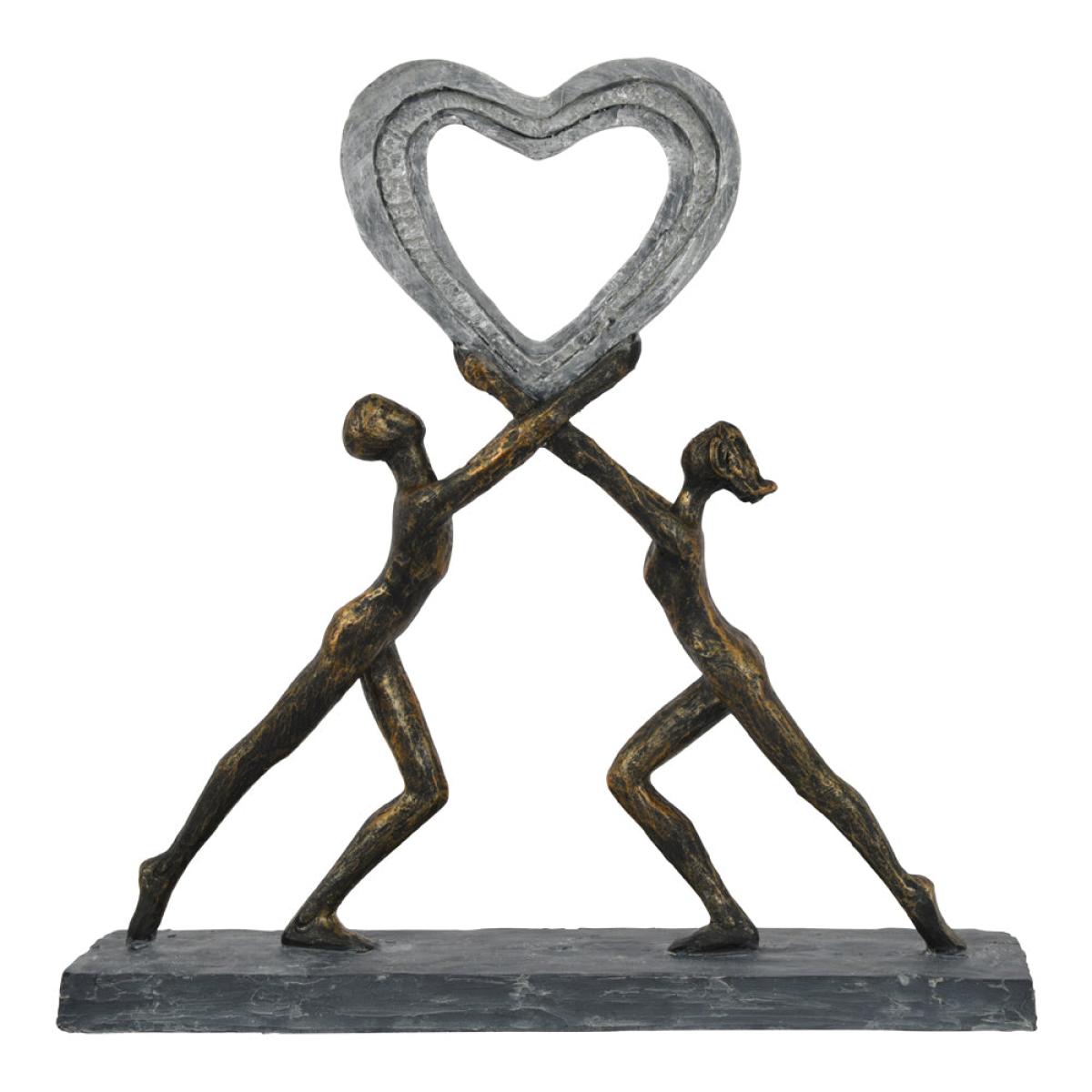 Libra Uplifting Love Couple With Heart Resin Sculpture – image 3