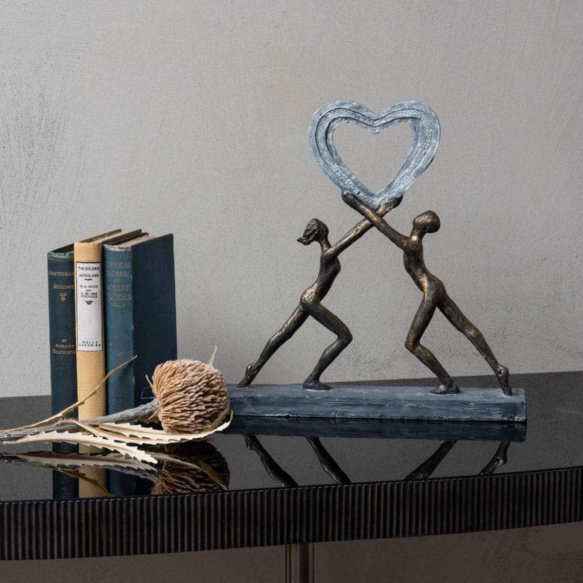 Libra Uplifting Love Couple With Heart Resin Sculpture – image 6