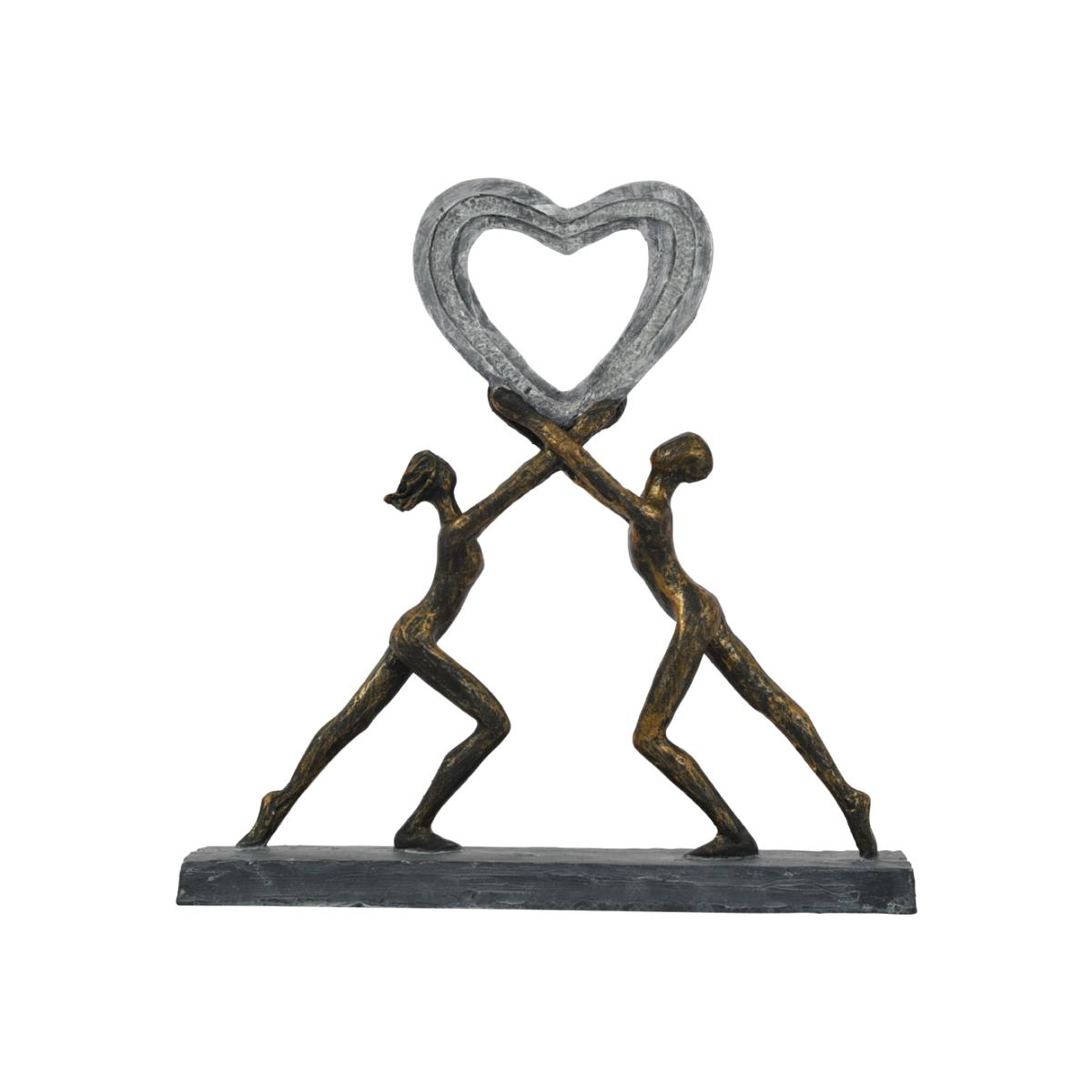 Libra Uplifting Love Couple With Heart Resin Sculpture – image 1