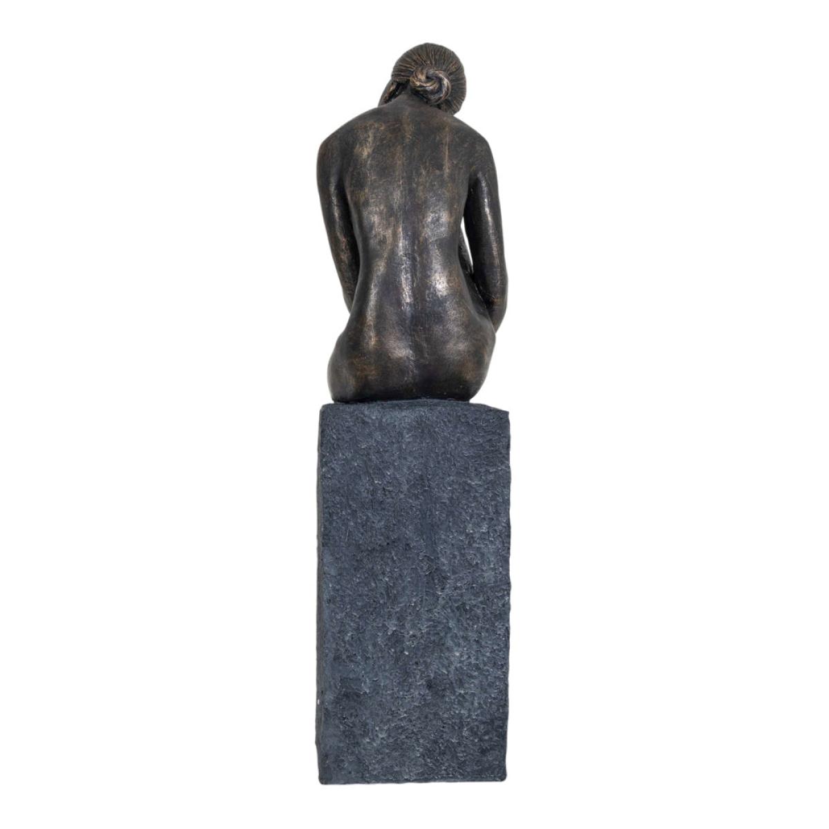 Libra Thinking Lady Sculpture In Bronze Resin – image 3