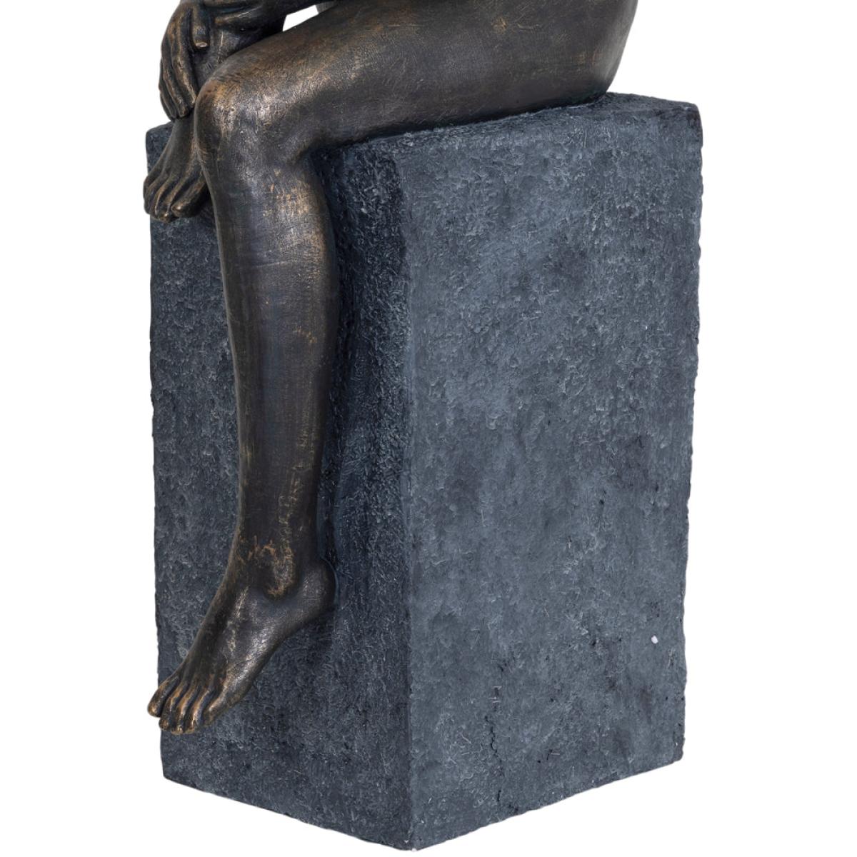 Libra Thinking Lady Sculpture In Bronze Resin – image 5