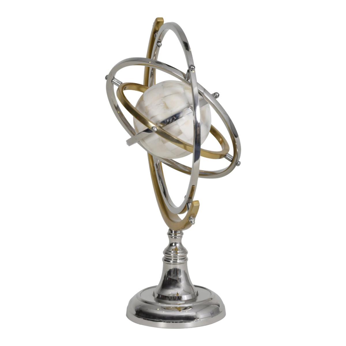 Libra Midnight Mayfair Collection - Colley Stainless Steel Armilliary Sculpture With Bone Globe – image 2
