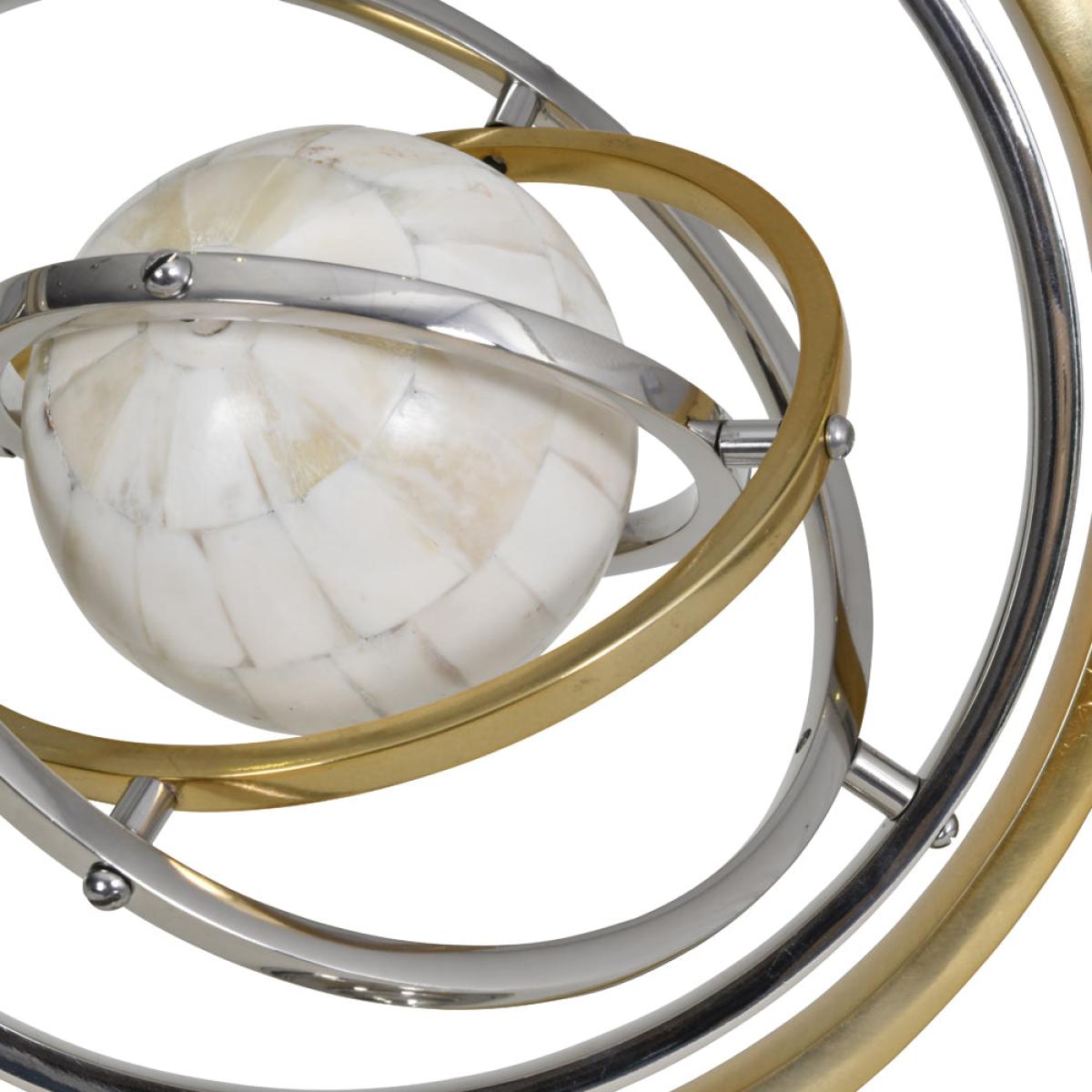 Libra Midnight Mayfair Collection - Colley Stainless Steel Armilliary Sculpture With Bone Globe – image 3