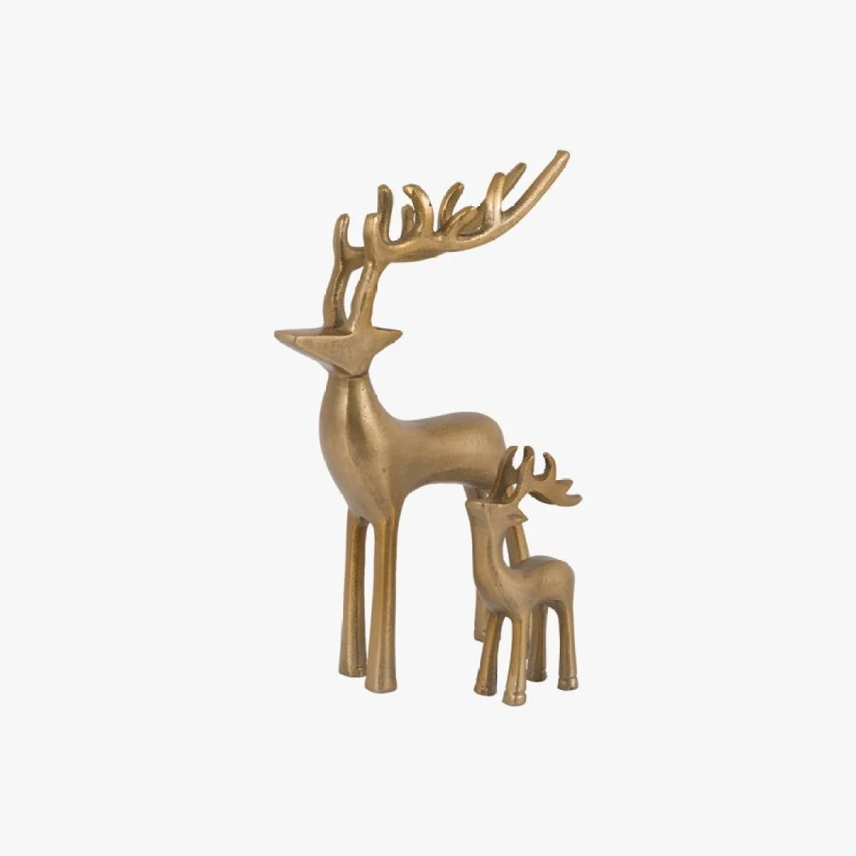 Nordic Woodland Metal Stags in Gold, Set of 2 – image 3