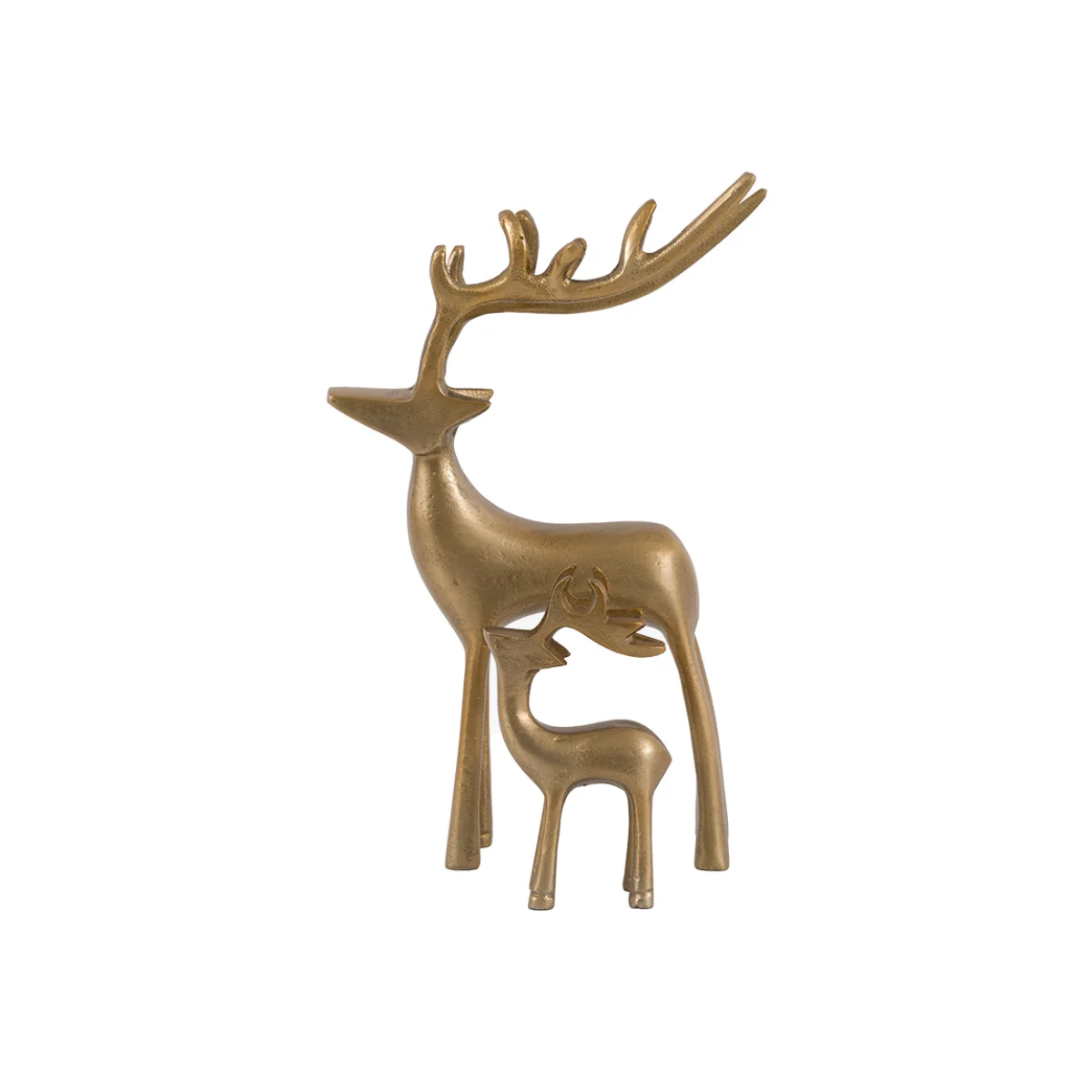 Nordic Woodland Metal Stags in Gold, Set of 2 – image 1