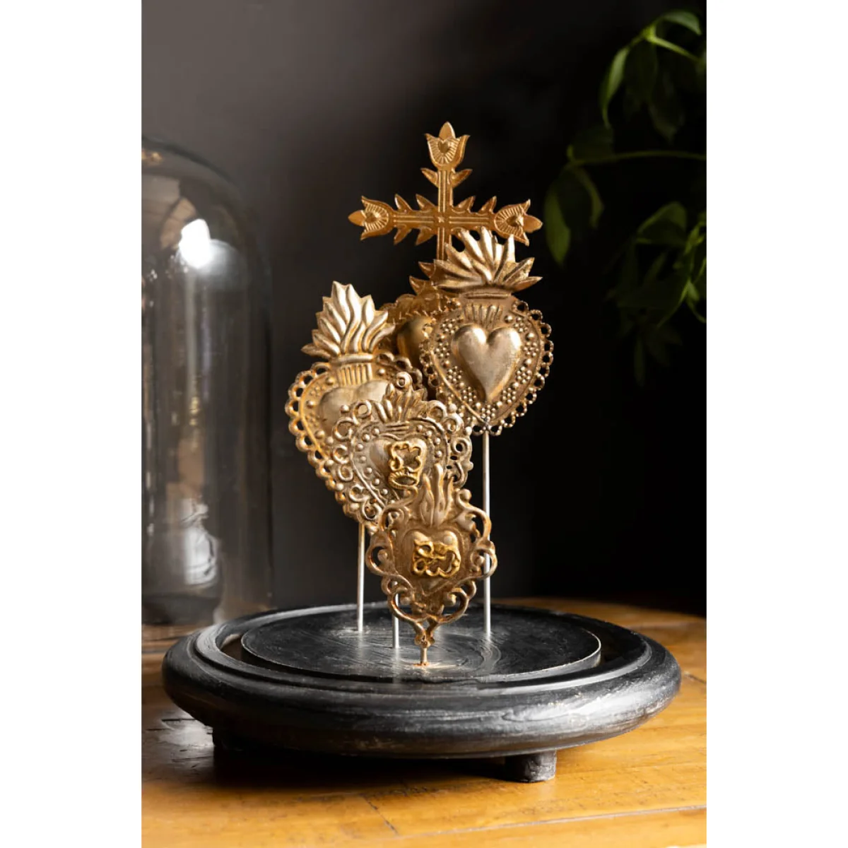 Gold Milagro Hearts Glass Dome – image 3