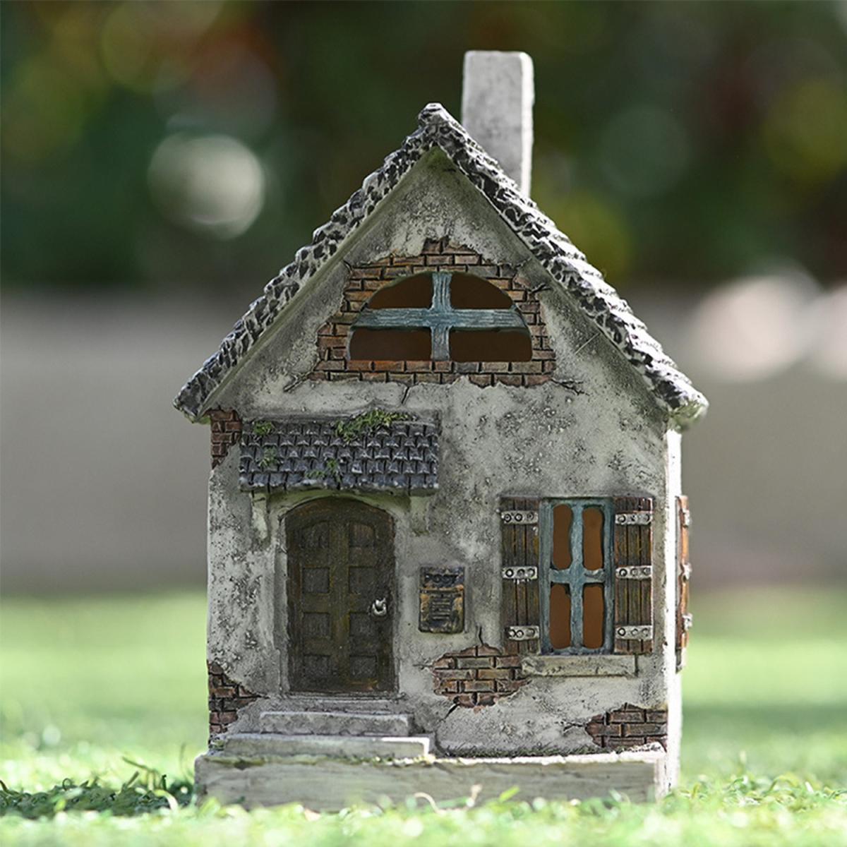Nordic Creative Pastoral House Sculpture Resin Statues - Grey – image 3