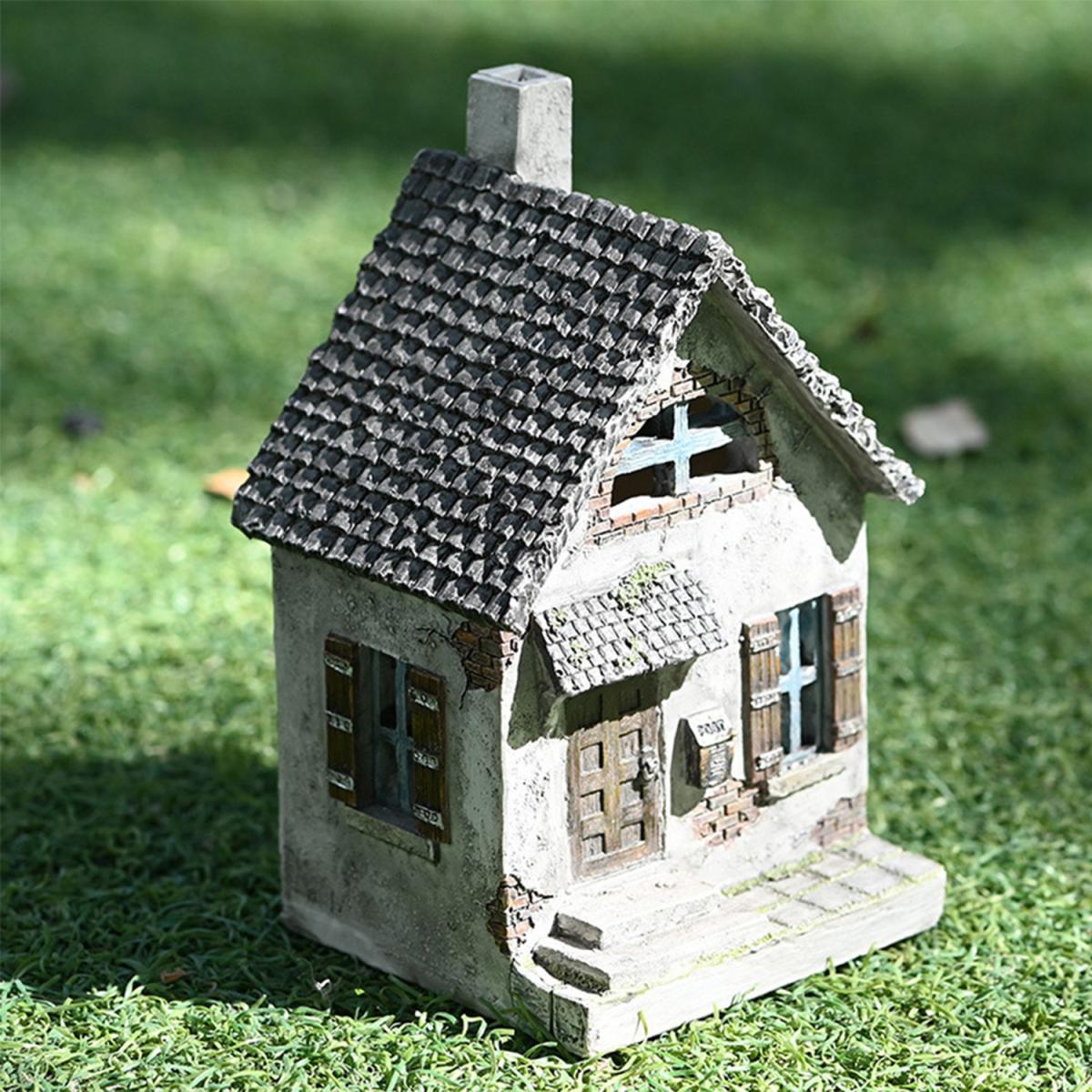 Nordic Creative Pastoral House Sculpture Resin Statues - Grey – image 5
