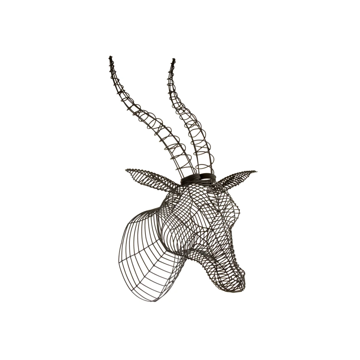 Zania Black Wire Antelope Head Sculpture Wall Art - Black