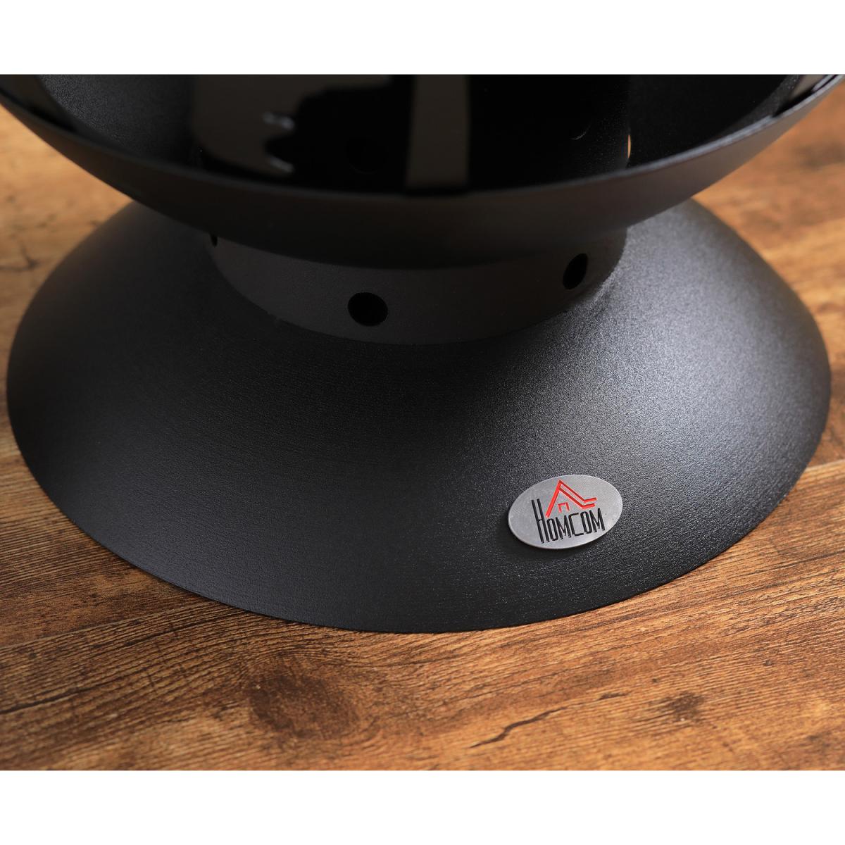 Globe Shape Tabletop Ethanol Fireplace, Portable Bioethanol Fire Pit with Lid - Black – image 7