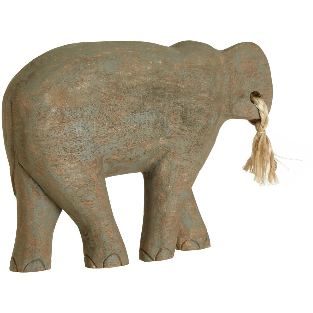 Fidra Mango Wood Elephant Sculpture - Brown – image 2