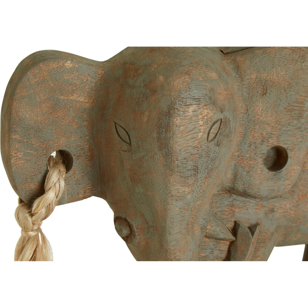 Fidra Mango Wood Elephant Sculpture - Brown – image 3