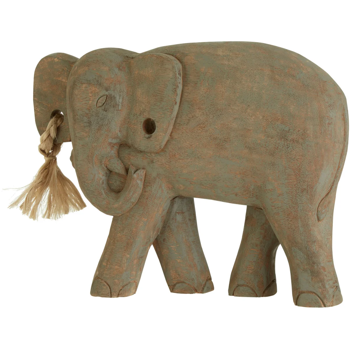 Fidra Mango Wood Elephant Sculpture - Brown – image 4